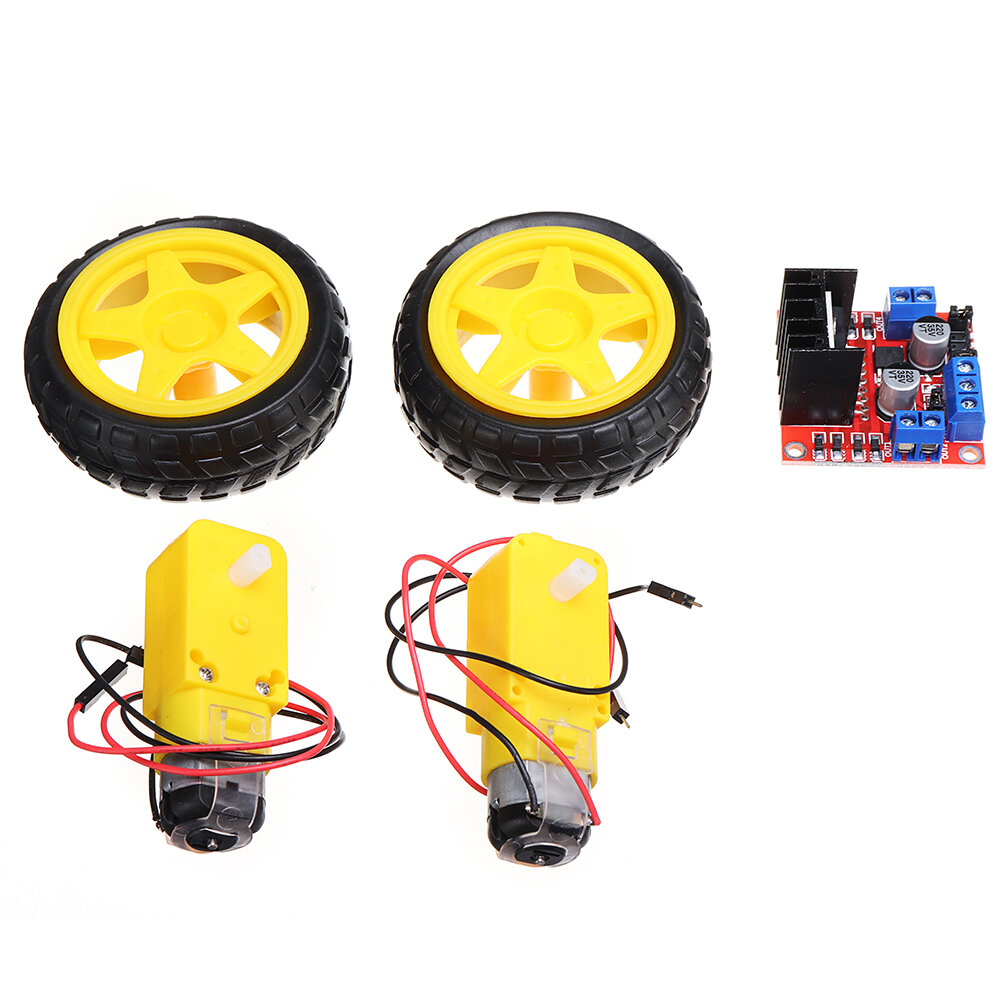 5 stks slimme auto robot plastic wiel met dc 3-6 v reductiemotor voor arduino tt motor + banden voor