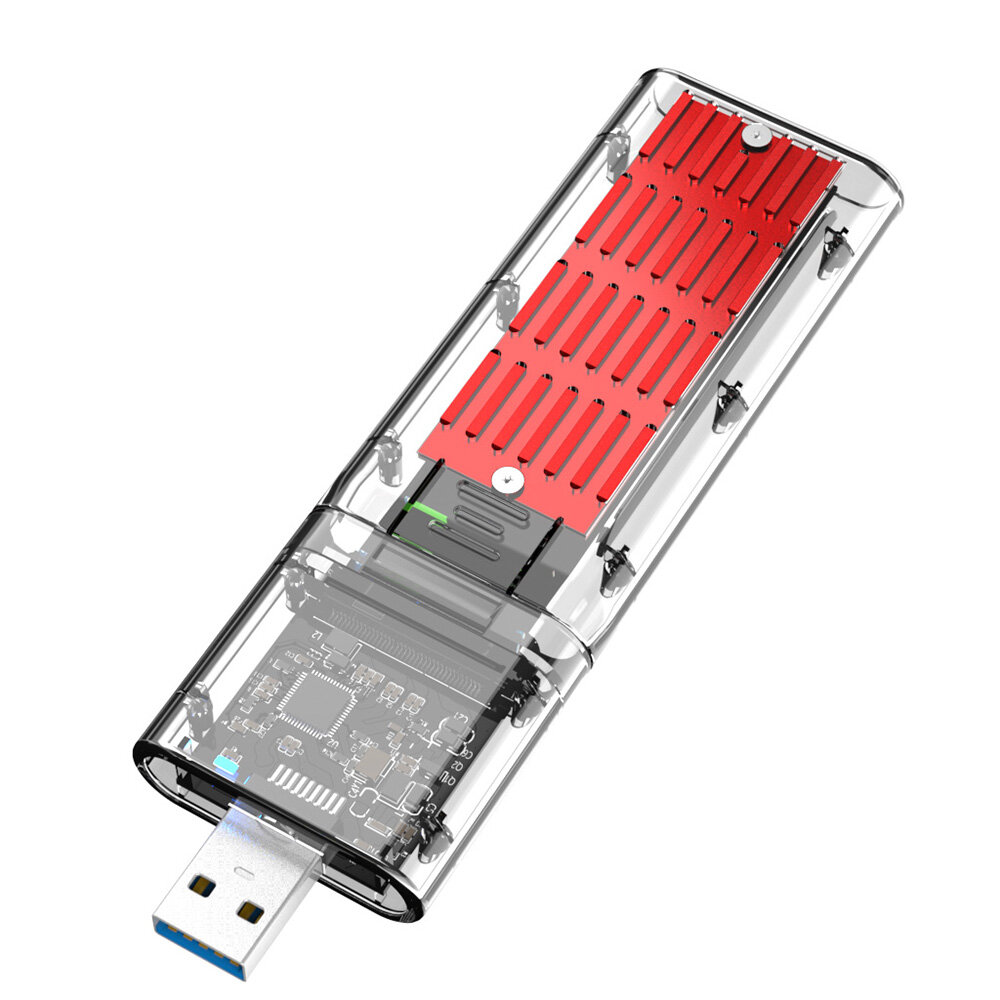 

AODUKE JMS578 SSD Solid State SATA M.2 NGFF External Hard Drive Enclosure USB3.0 GEN1 Transparent Mobile Hard Disk Box D