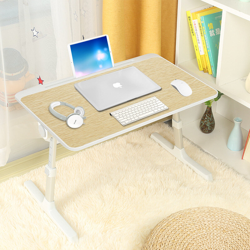 Multifunctional Laptop Desk Foldable Height Adjustable Wooden Pad Stand With USB Interface For Laptop Smartphone Tablet