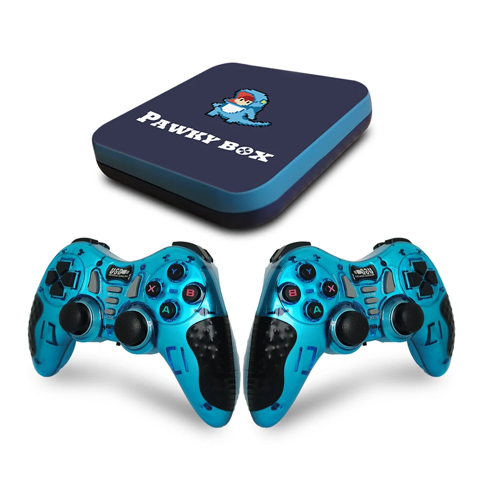 Pawky Box Amlogic A905 Android TV Box 256GB 50000 Games Wifi TV Game Console for PSP PS1 N64 DC Gams Retro Player H.264 HD Output - Blue Green