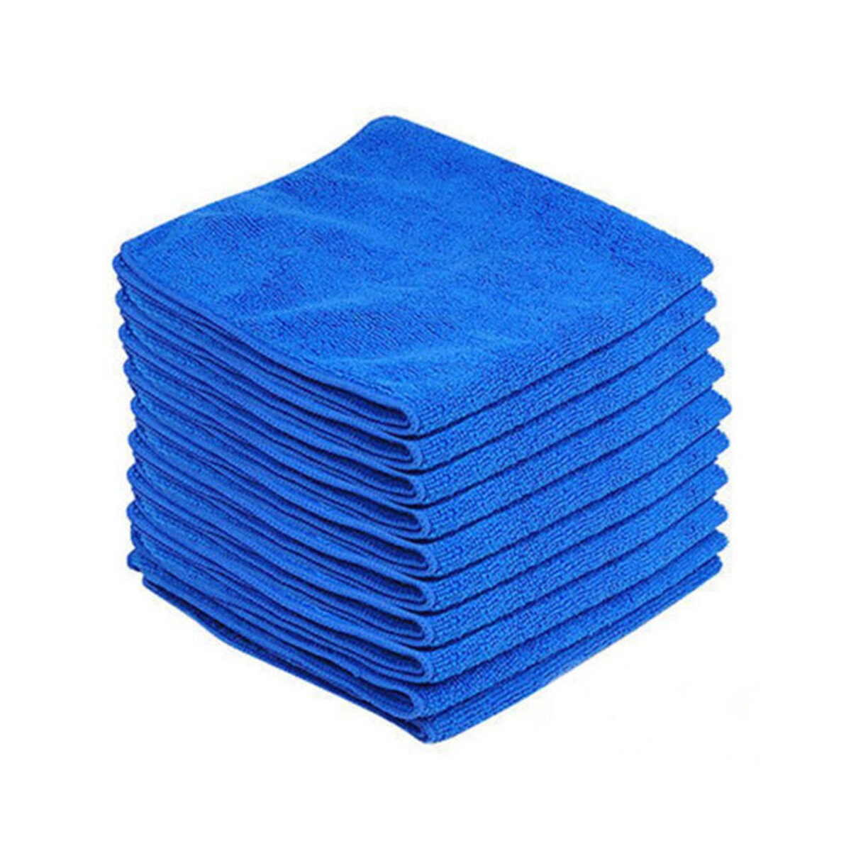 10PCS Microfiber Car Wash Cleaning Cloths Washing Towel Blue for Polishing Wax Detailing Drying