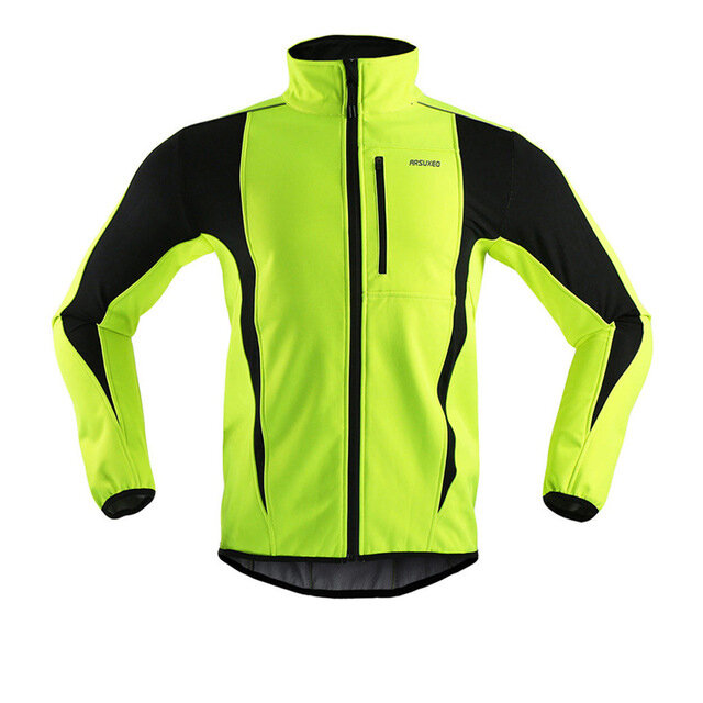 Roupa de ciclismo de inverno ARSUXEO com gola alta, jaquetas quentes, fleece térmico, roupa de bicicleta MTB Road Bike à prova de vento e impermeável, camisa longa.