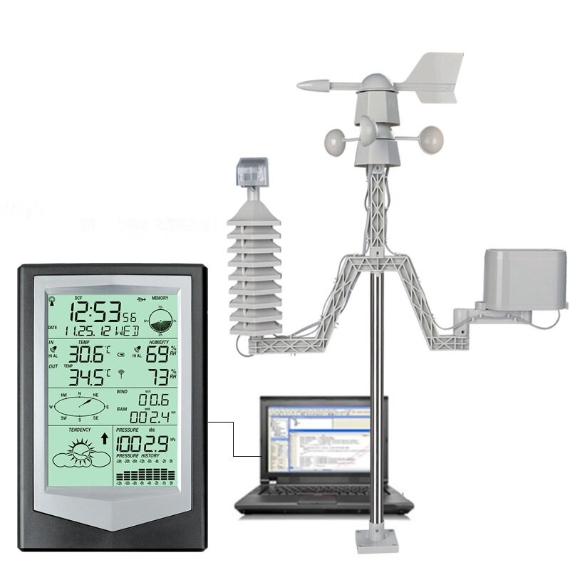 

Smart Wireless 433MHz Weather Station -40℃-60℃ 20%-99% Thermometer Hygrometer Wind Speed and Direction Meter Rain Gauge