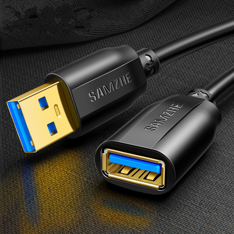 SAMZHE UK-020 USB 3.0 Verlengkabel Man-vrouw USB3.0 2.0 Extender Kabel voor PC TV voor PS4 Computer 