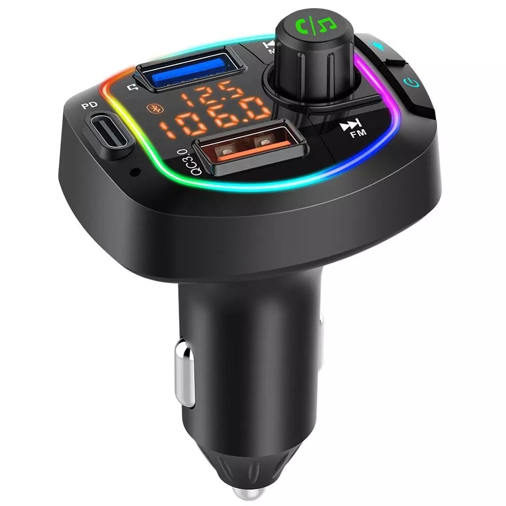 

Bakeey PD 18W QC3.0 bluetooth 5.0 Car Charger Kit Handsfree Wireless FM Transmitter Dual Screen Display Car MP3 Player