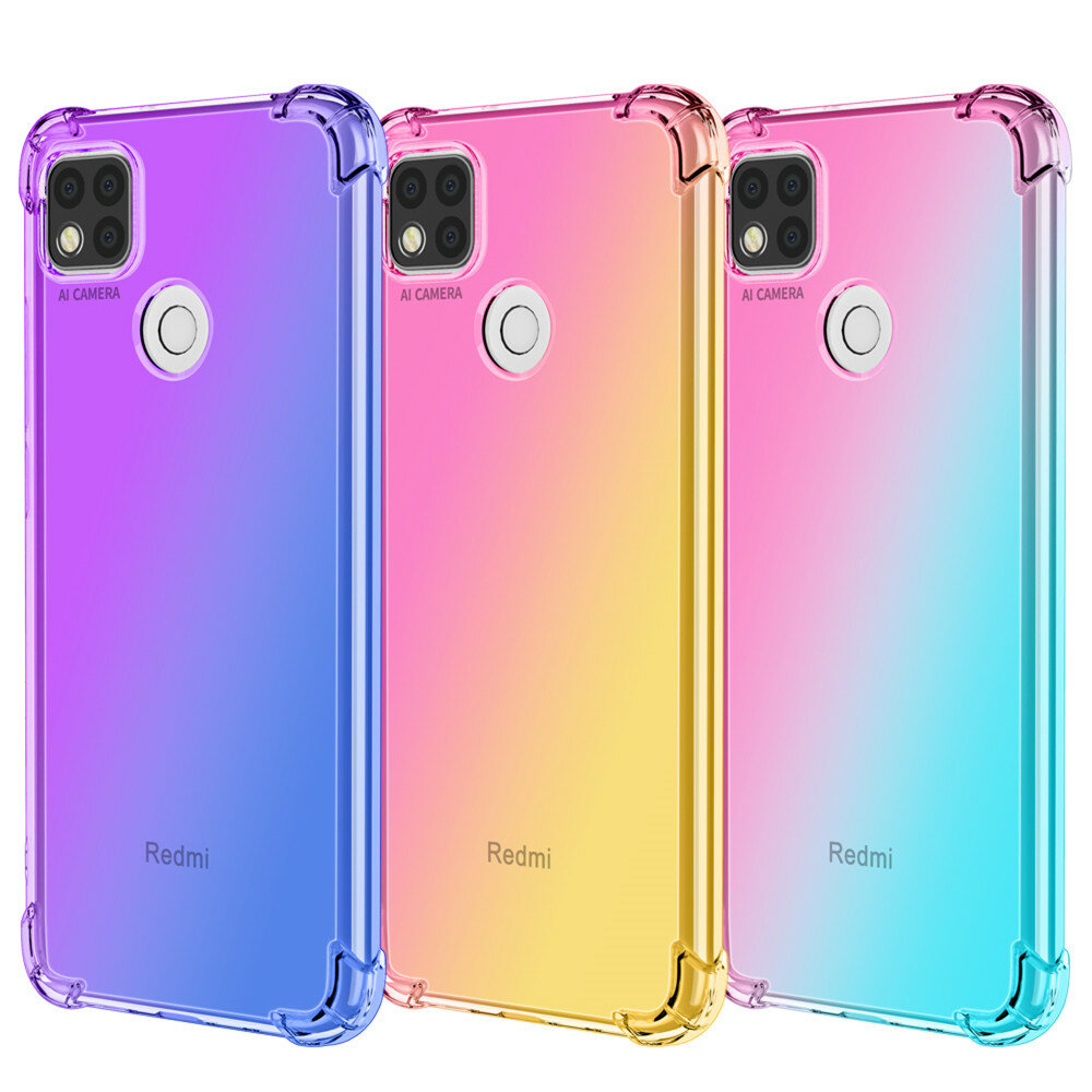 

Bakeey Gradient Color with Four-Corner Airbag Shockproof Translucent Soft TPU Protective Case for Xiaomi Redmi 9C Non-or