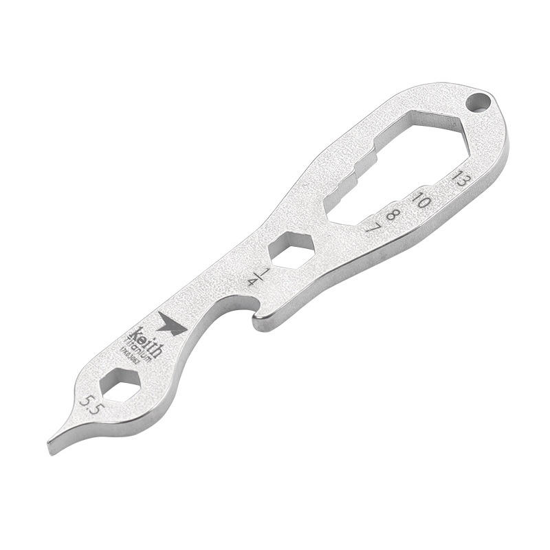 Keith Ti1705 Pure Titanium Outdoor Camping Multifunctional Tools Hex Wrench Bottle Opener Spanner Flat Screwdriver