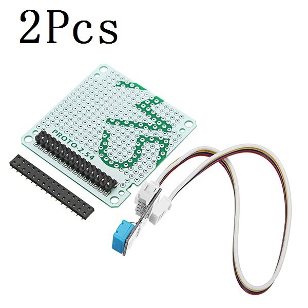 

2Pcs M5Stack Experimental Protoboard with DHT12 Temperature Humidity Sensor Bus Socke Grove Cable ESP32 Basic MPU9250 Ki