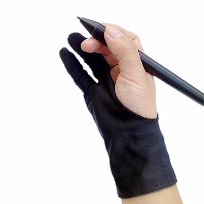 Veiligheidshandschoen Artist Glove voor elke grafische tablet Black 2-vinger aangroeiwerende rechter