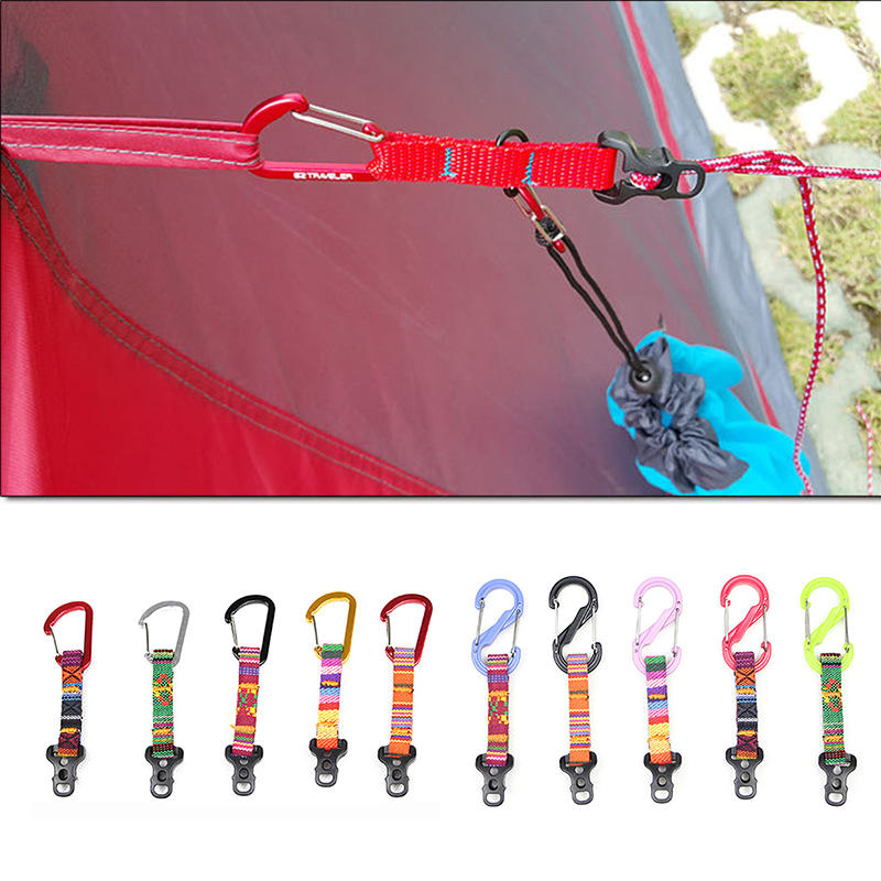 Aluminum Alloy Outdoor Camping Tent Rope Buckle S Shape D Shape Windproof Awning Tent Accessories 