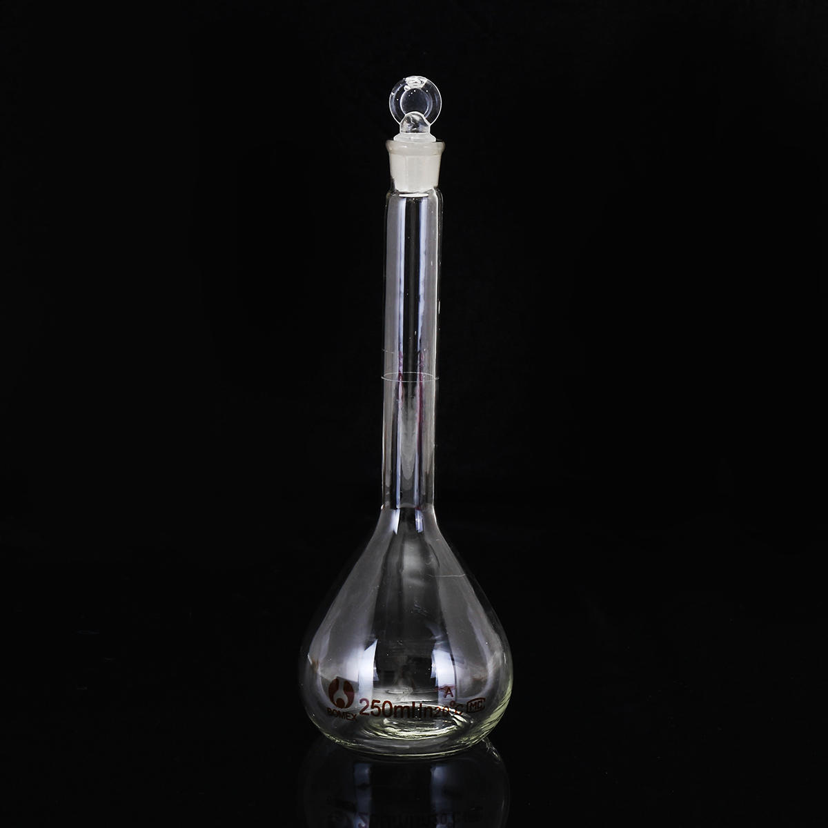 

250mL Clear Glass Volumetric Flask w/ Glass Stopper Lab Chemistry Glassware