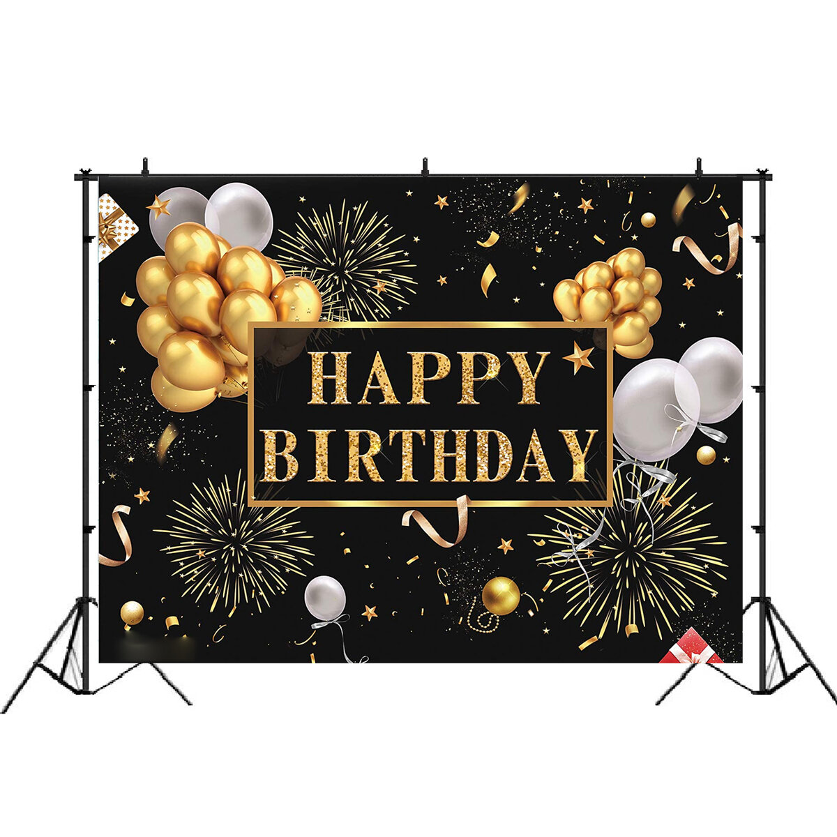 3D Birthday Photography Background Cloth Black Wall Photo Studio Home Office Party Decoration Multi 