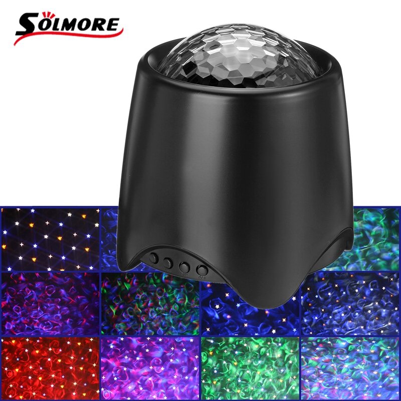 

SOLMORE LED Starry Sky Projector Star Lamp Built-in Music Player Night Light Starry Sky with Remote Control White Noise