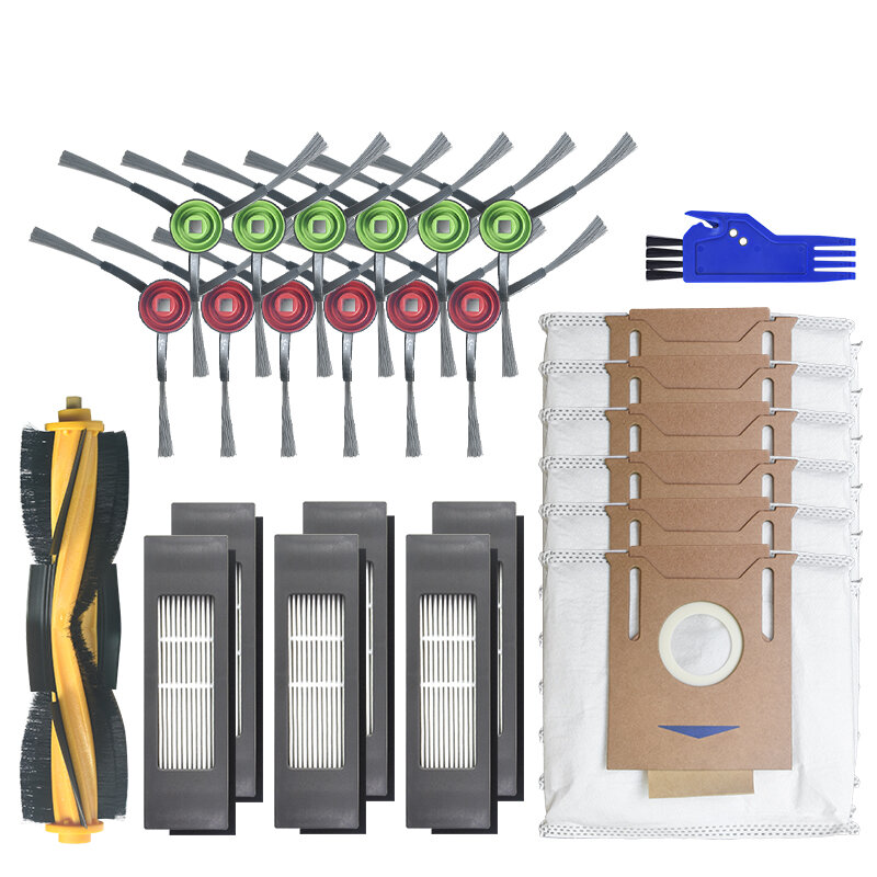 

26pcs Replacements for Ecovacs T8 Vacuum Cleaner Parts Accessories Main Brush*1 Side Brushes*12 HEPA Filters*6 Cleaning