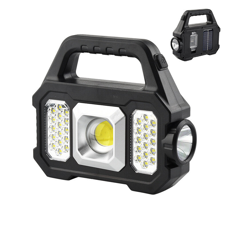 Outdoor Solar LED Camping Light Super Bright Flashlight Work Lights USB Rechargeable Handheld Lanterns Spotlight Searchlight