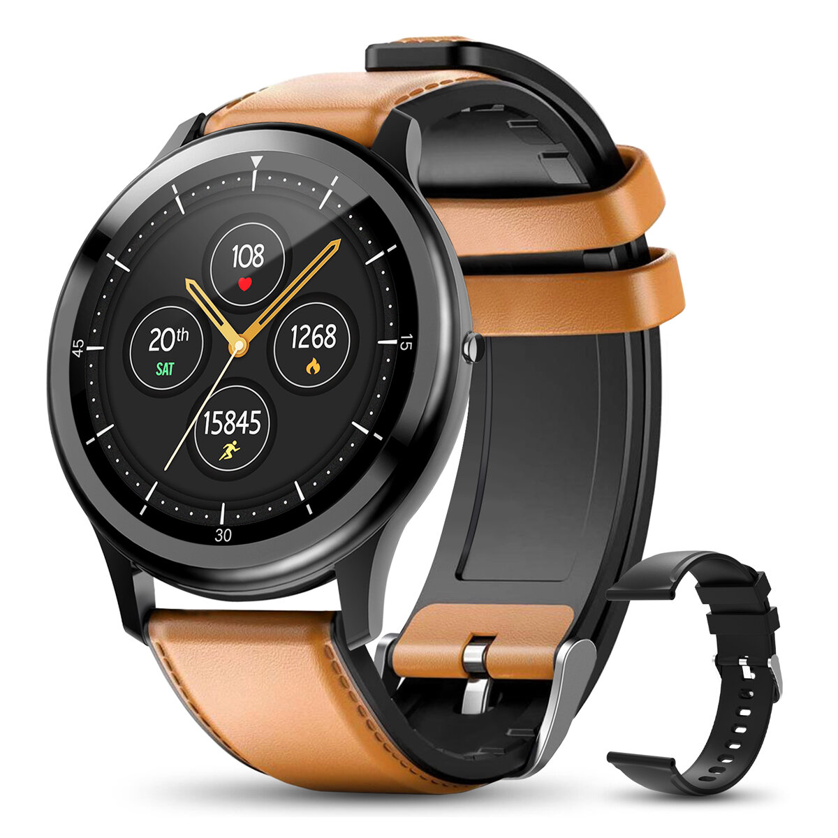 ELEGIANT C530 1,3-Zoll-Voll-Touchscreen-Herzfrequenz-Schlafmonitor 25 Tage Standby IP68 wasserdichte Smartwatch