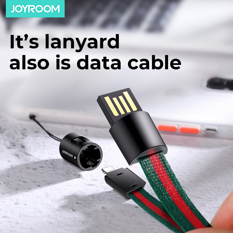 

JOYROOM 2.1A Data Cable USB Type-C Micro USB Lanyard Charging Line Fast Charge For Huawei P30 P40 Pro MI10 Note 9S Onepl