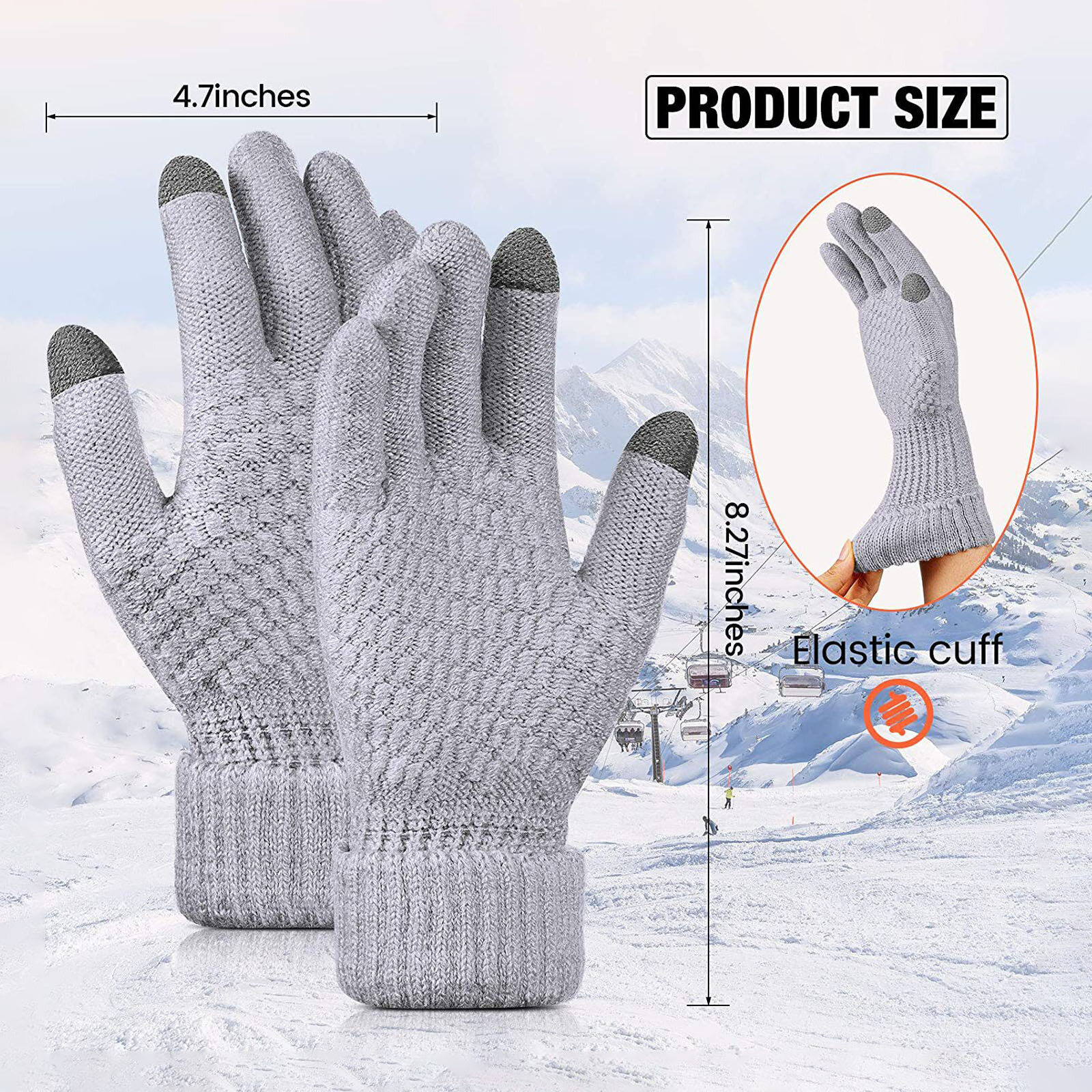 

Jassy Unisex Knit Thickened and Fleece Jacquard Touch Screen Winter Warm Casual Gloves