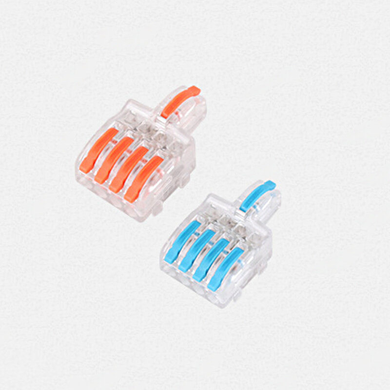 LUSTREON 1 In 4 Out Wire Connector Color Handle Branch Terminal Transparent Shell Combined Butt-Type