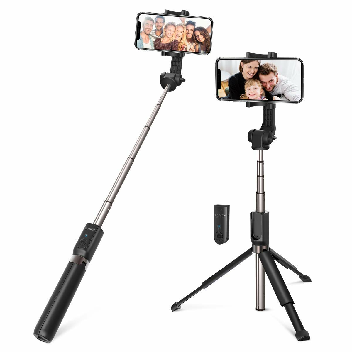 

BlitzWolf BW-BS4 Bluetooth Selfie Stick Tripod + Remote Shutter for iPhone Android Mini