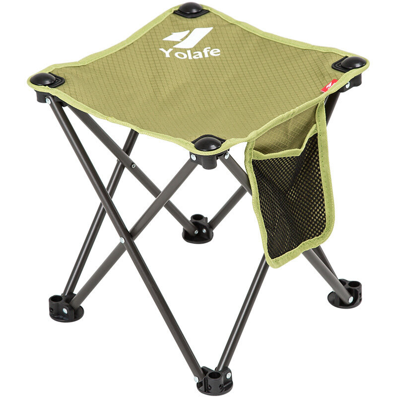 Yolafe Camping Folding Chair Fishing Stool Beach Picnic BBQ Seats with Pocket Max Load 80kg Outdoor