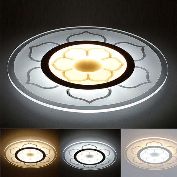 15W Moderne Runde Blume Acryl LED Deckenleuchten Warm Weiß / Weiß Lampe für Wohnzimmer AC220V
