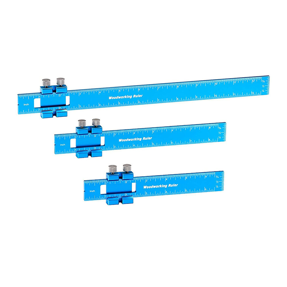 best price,3pcs,aluminum,woodworking,rulers,with,slide,stop,discount