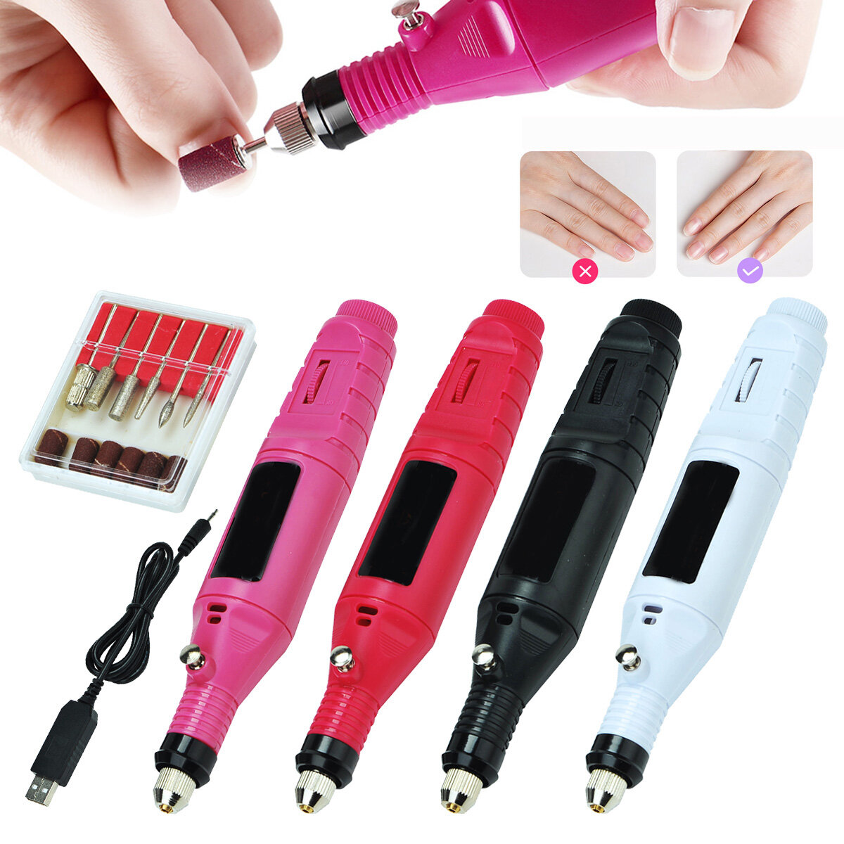USB Nail Polisher Electric Nail Polisher Pen-type Foot Grinder Nail Drill Machine
