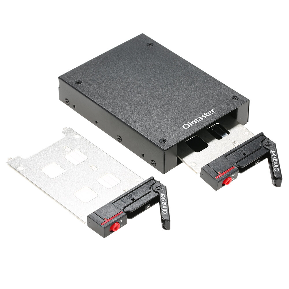 OImasterハードドライブエンクロージャー2.5インチSATA HDD SSDドック2ドライブベイモバイルラック、キーロックサポートホットスワップ