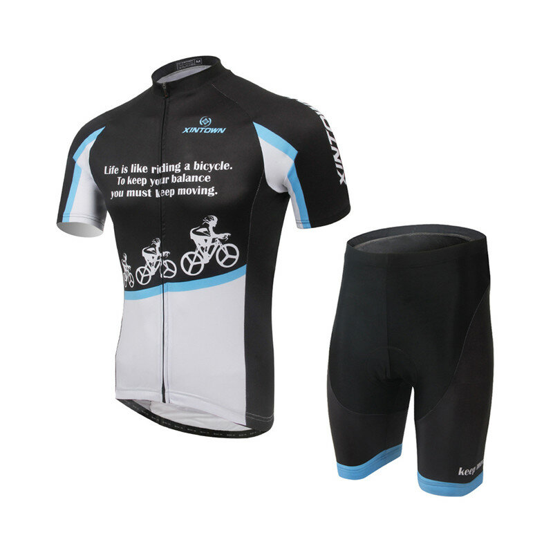 XINTOWN Bisiklet Jersey Bib Setleri Beyaz Siyah Yazlık Ropa Ciclismo Bisiklet Üst Alt Erkek Bisiklet Giyimi Takımları