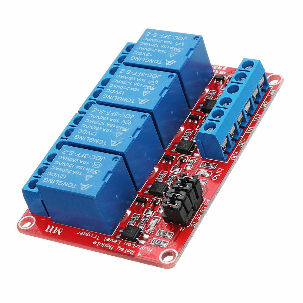 

5Pcs DC12V 4 Channel Level Trigger Optocoupler Relay Module Power Supply Module Geekcreit for Arduino - products that wo