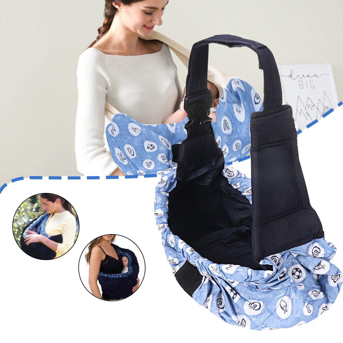 Adjustable Infant Baby Carrier Wrap Sling Newborn Backpack Breathable C 