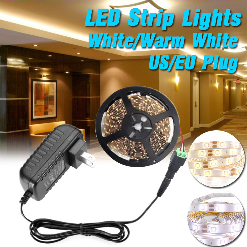 16.4FT 5M 24W 3528 SMD waterdichte LED-strip licht wit / warm wit dimbare tape lamp voor thuiskeuken