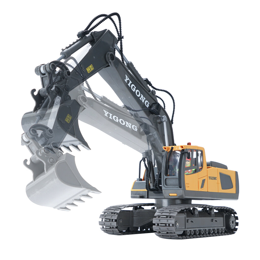 1044 RC Excavator 1/20 2.4GHz 9CH RC Car Construction Truck Engineering 40min Playing Time Vehicles with Light Music Gif
