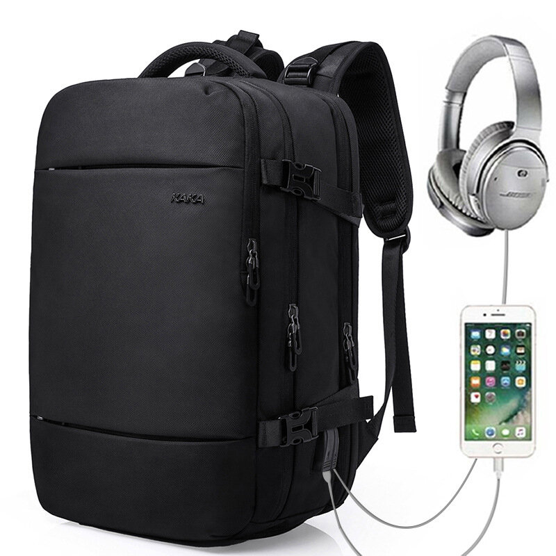 KAKA 813 USB-Kopfhöreranschluss Rucksack Multifunktions 15,6-Zoll-Laptop-Tasche Umhängetasche