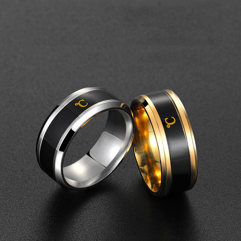 Bakeey Temperature Changing Color Sensing Literary Titanium Steel Tail Ring