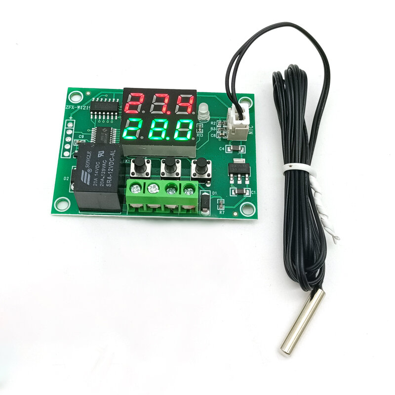 W1219 Dual Display Digital Thermostat High Precision Temperature Control Switch Precision 0.1 Intelligent Digital Displa