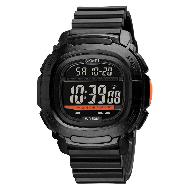 

SKMEI 1657 Sport Men Watch Date Week Display 5ATM Waterproof Stopwatch Countdown LED Light Outdoor Digital Watch