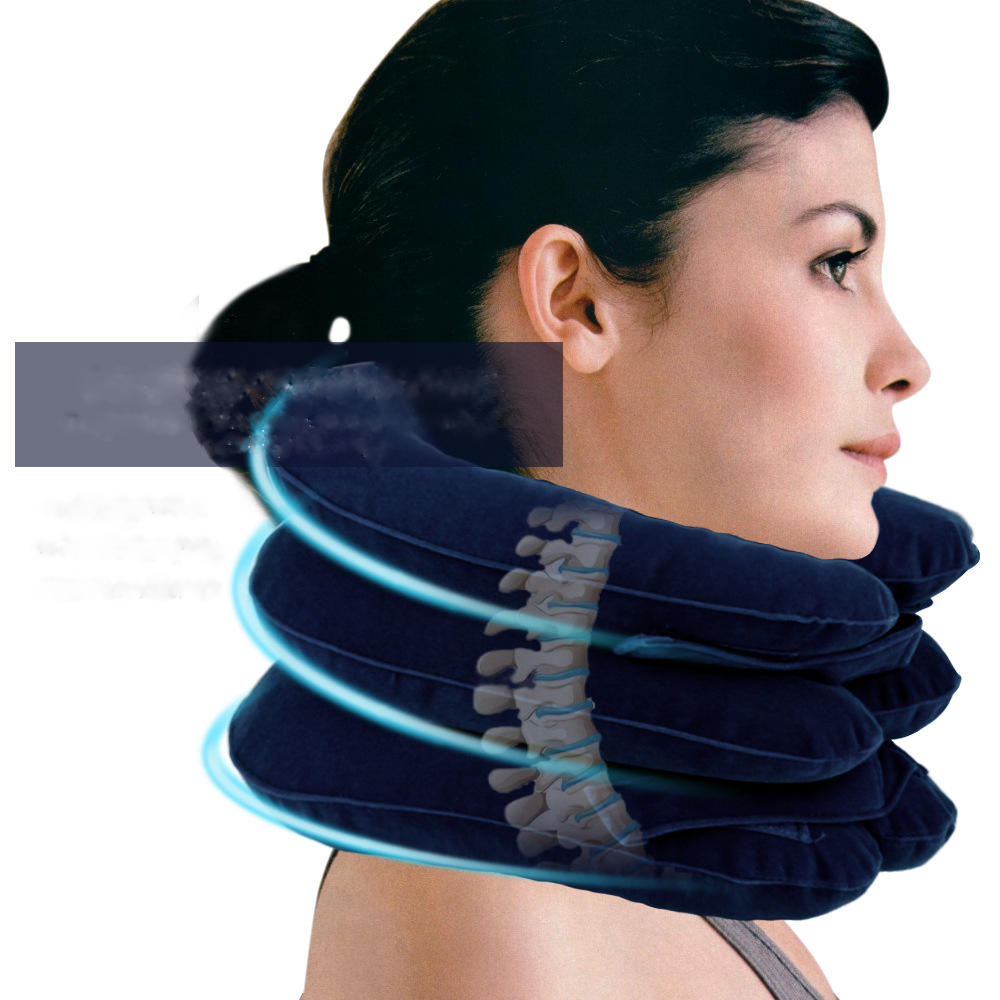

Hailicare Cervical Vertebra Traction Device Three-tube Inflatable Stretch Health Care PVC Liner Travel Neck Pillow