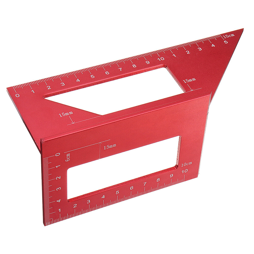 

Aluminum Alloy Woodworking Scriber T Ruler Square Multifunctional 45/90 Degree Angle Ruler Angle Protractor Gauge