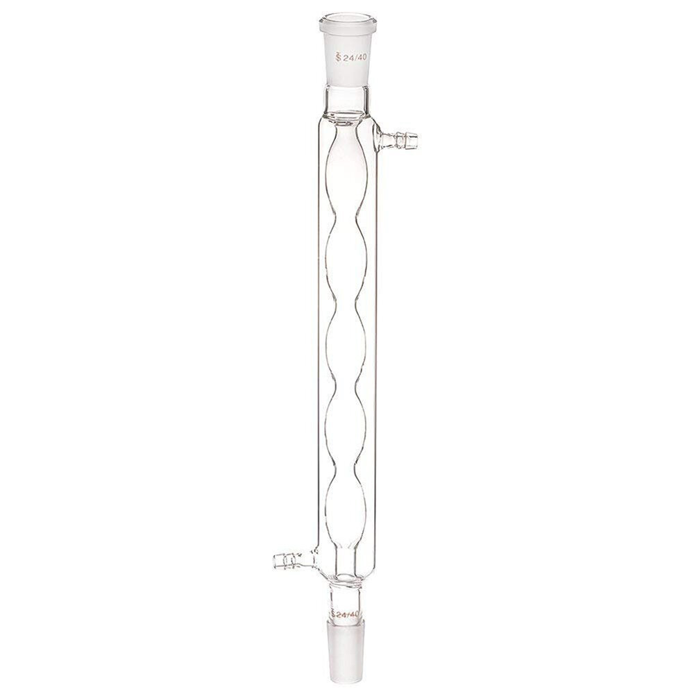 24/40 400mm Glass Allihn Condenser Chemistry Lab Experiment Test With Spherical Inner Tube Straight Mouth