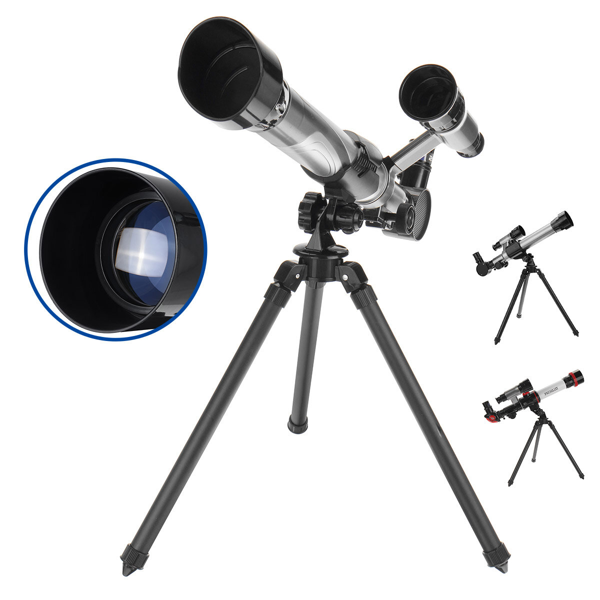 Telescópio refrator óptico HD 30-40X para adultos, crianças e iniciantes com tripé