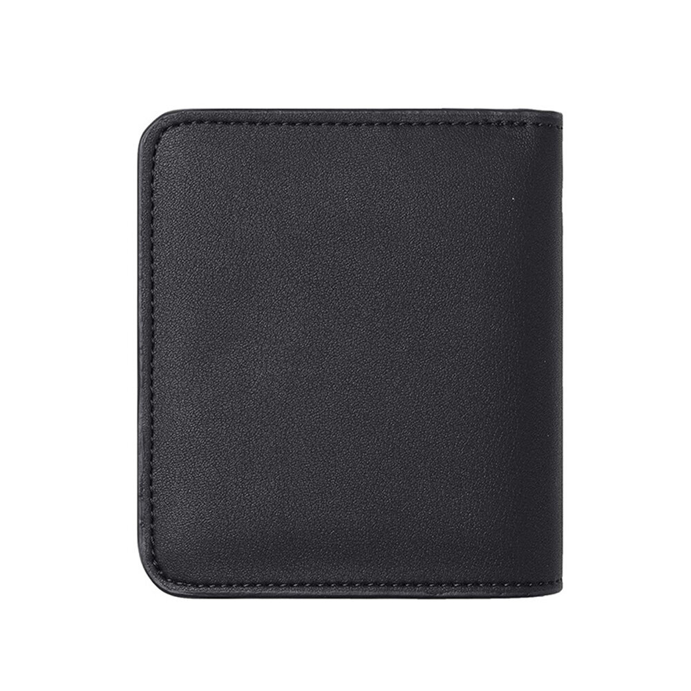 RFID Blocking Card Holder Bifold Genuine Leather Wallet Business Card Book with Multi-Layer Card Slot Zipper Coin Purse