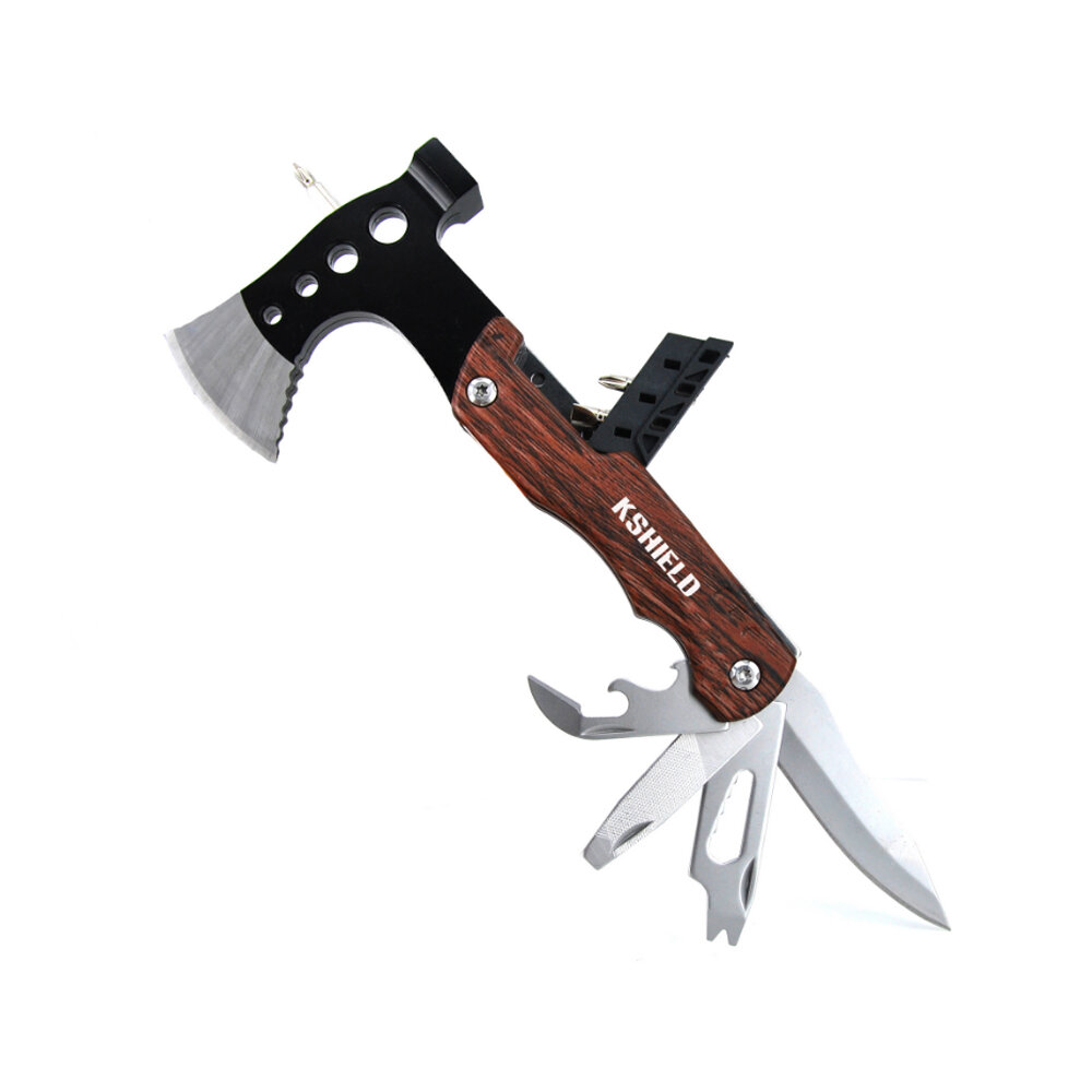 Multi-functional Folding Ax Hammer Knife Hexagonal Wrench Phillips Phillips Screwdriver Opener Camping Travel Pocket Survival Tools