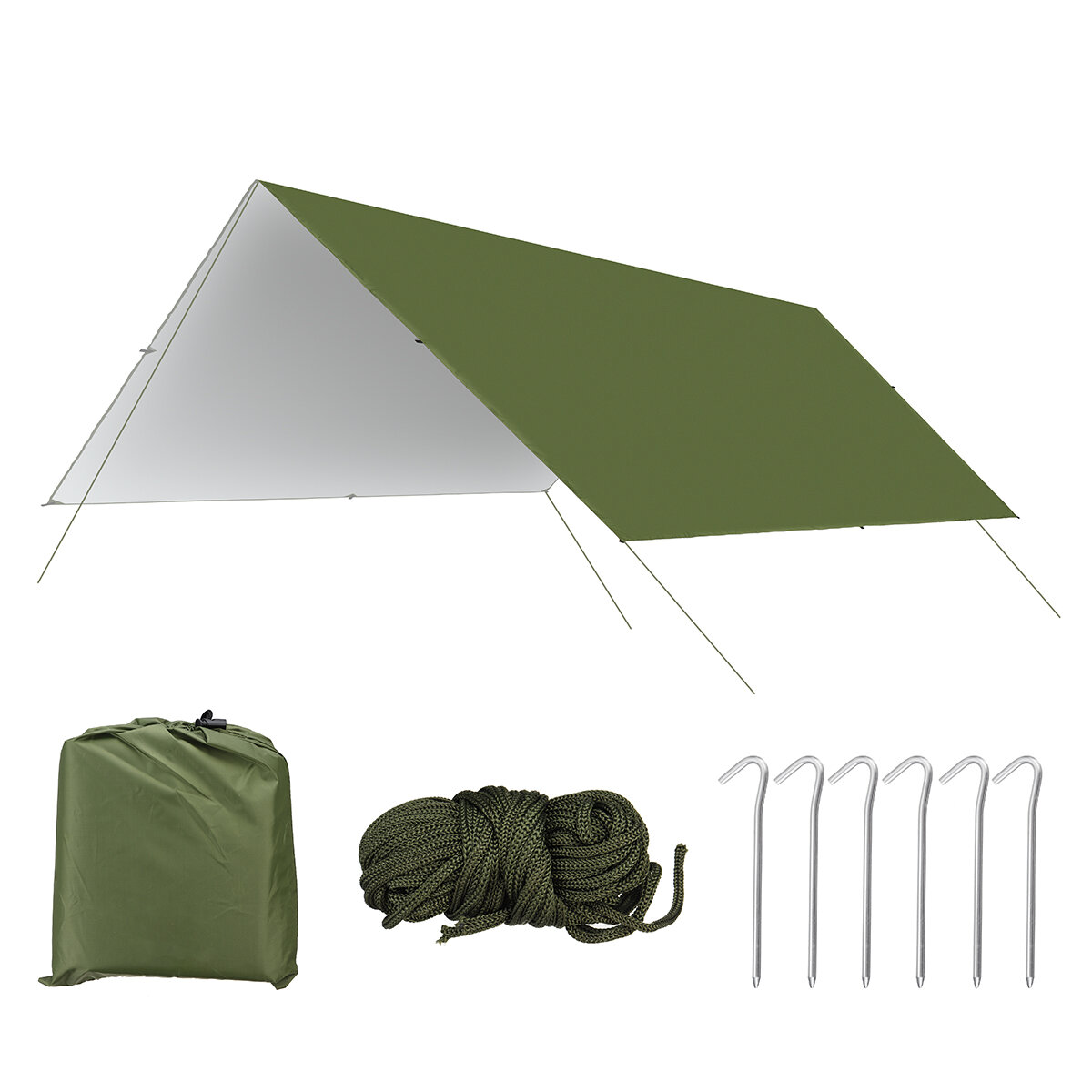 Toldo impermeable de 3x3m para hamaca, protección contra el sol y la lluvia en la playa o durante el camping.