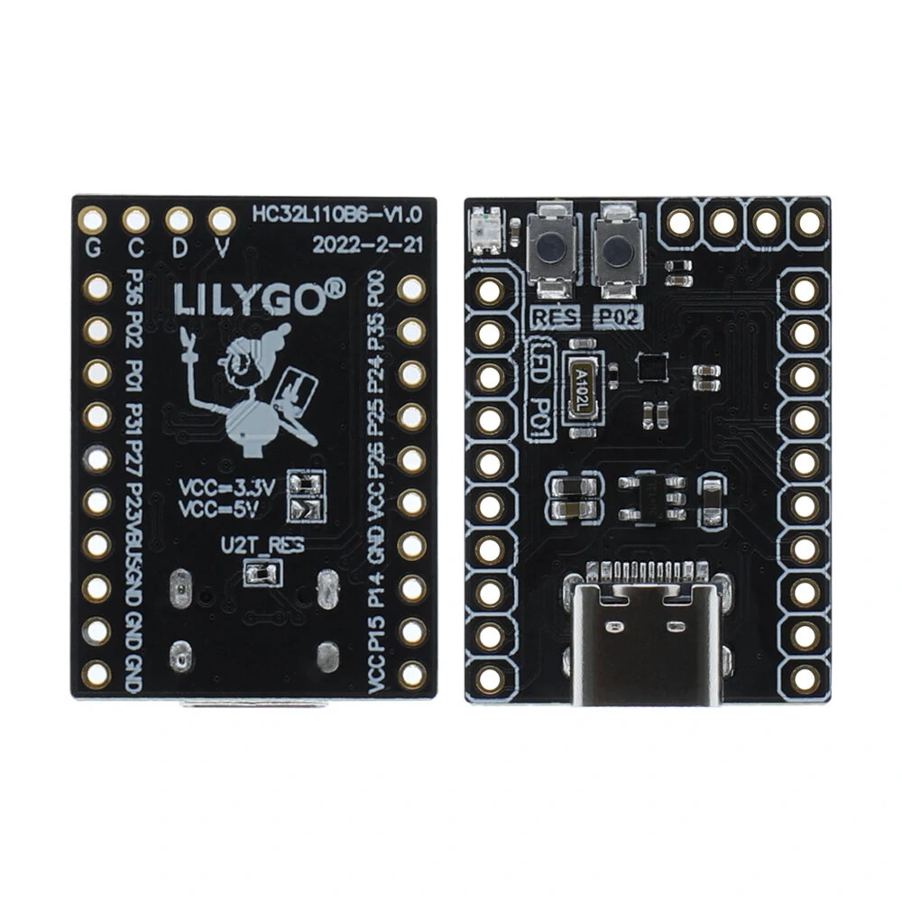 LILYGO T HC32 HC32L110B6 Smallest Size MCU Ultra low Power Flexible Power Management WS2812 For Keil IAR Software Support C
