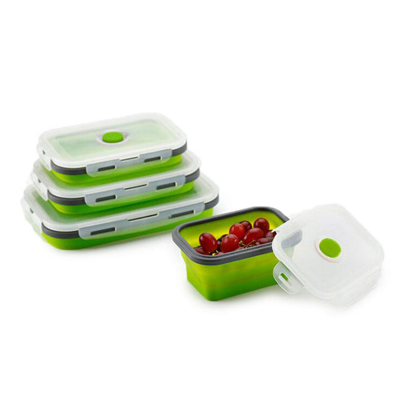 

Honana Силиконовый Складной Bento Коробка Складной портативный обед Коробка Для продовольственной посуды Контейнер для п