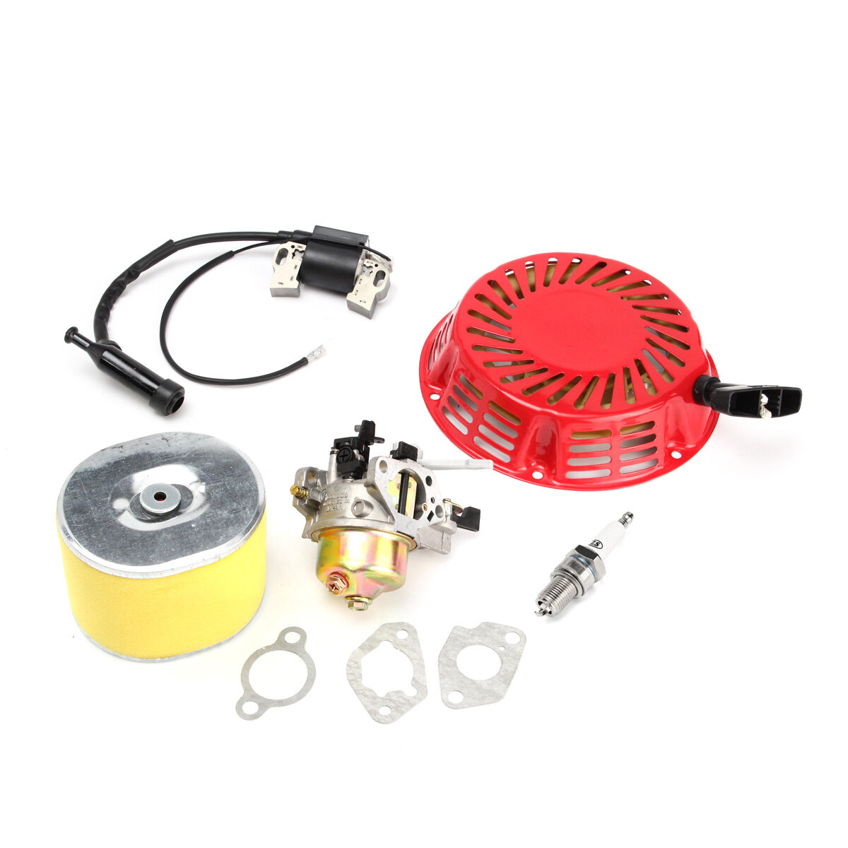 Lawnmower Carburetor Recoil Air Filter Ignition Coil Plug For Honda GX240 8HP GX270 9HP