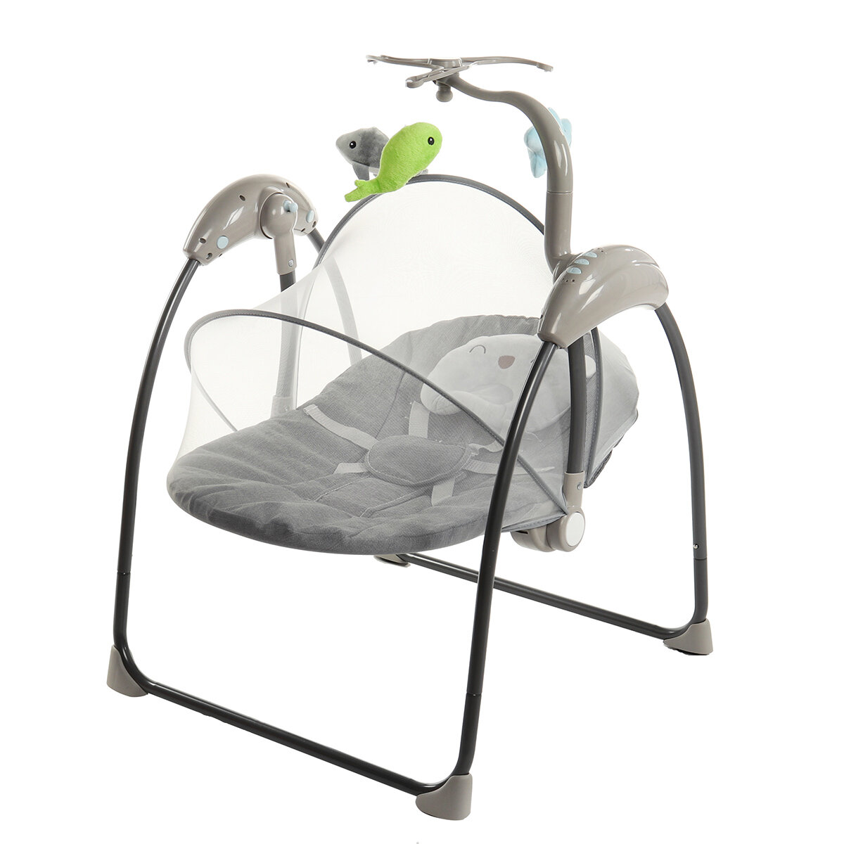Electric Baby Bassinet Remote Control Music Playing Baby Cradle Three-speed Adjustment Foldable Crib