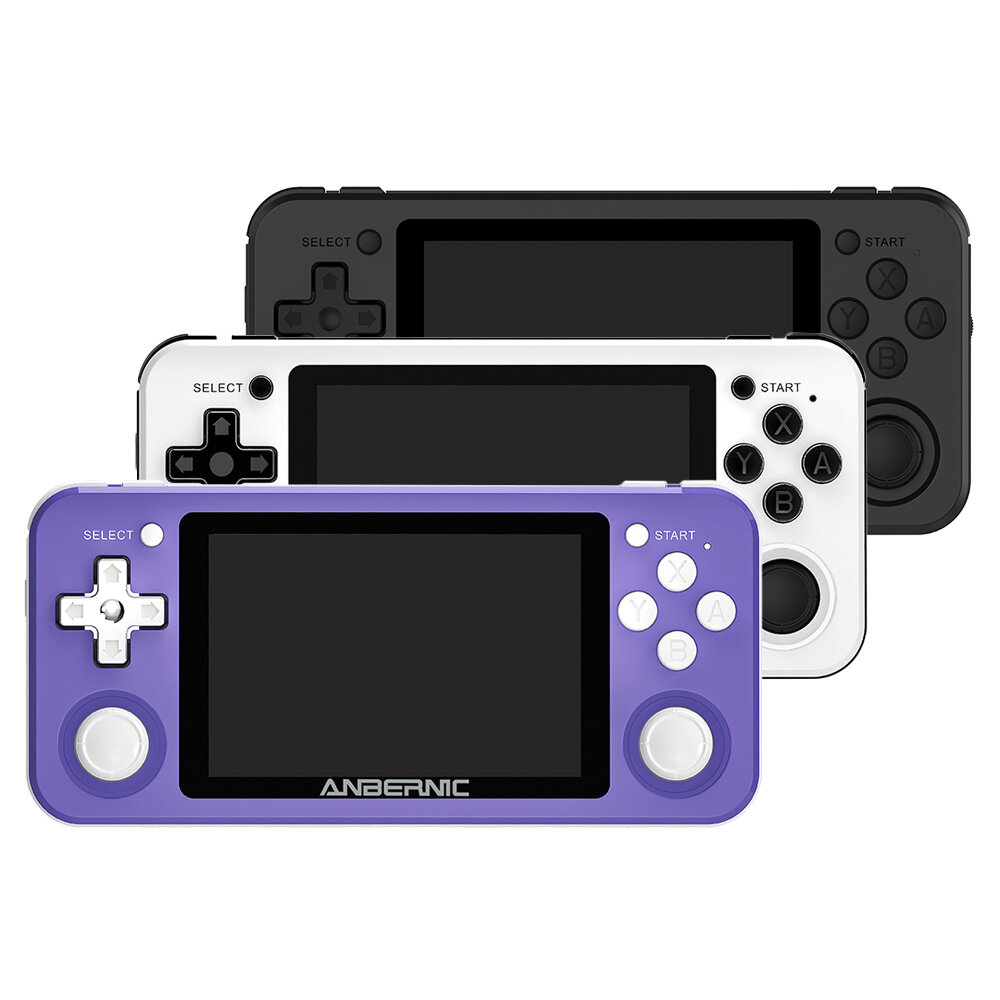 ANBERNIC RG351P 64GB 2500 Games IPS HD Handheld Game Console Support for PSP PS1 N64 GBA GBC MD NEOGEO FC Games Player 64Bit RK3326 Linux System OCA Full Fit Screen － Black